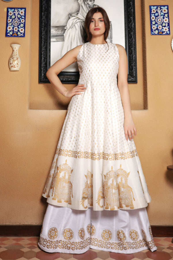 White Anarkali