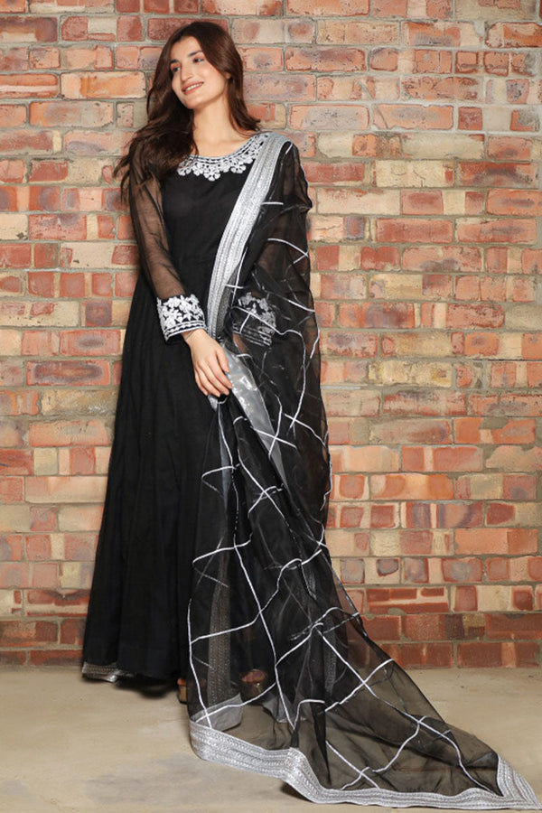 Black Silver Anarkali