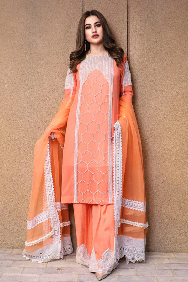 Coral Orange Kameez