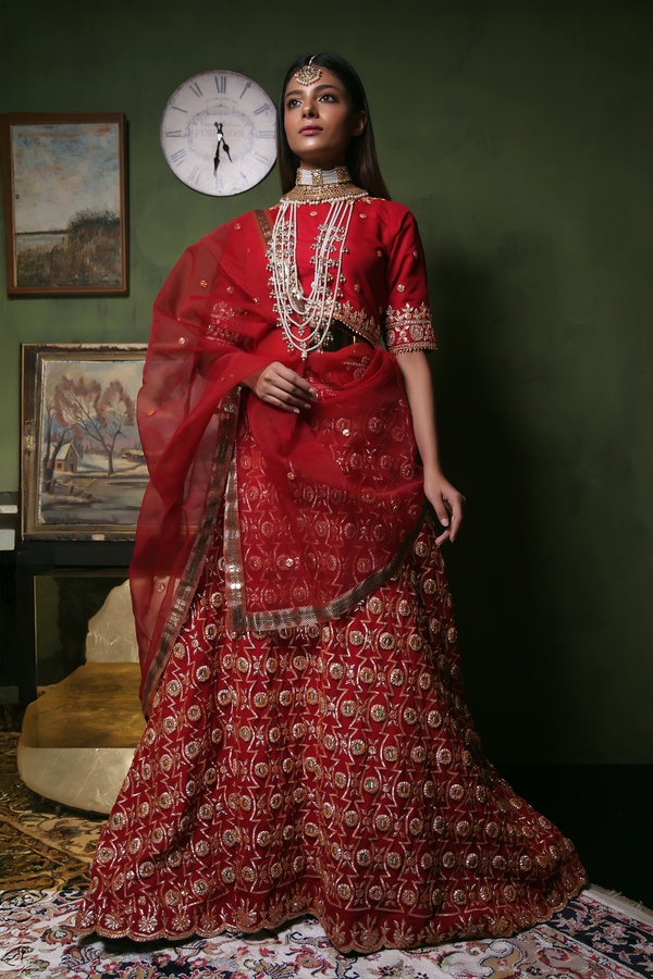 Maroon Lehenga